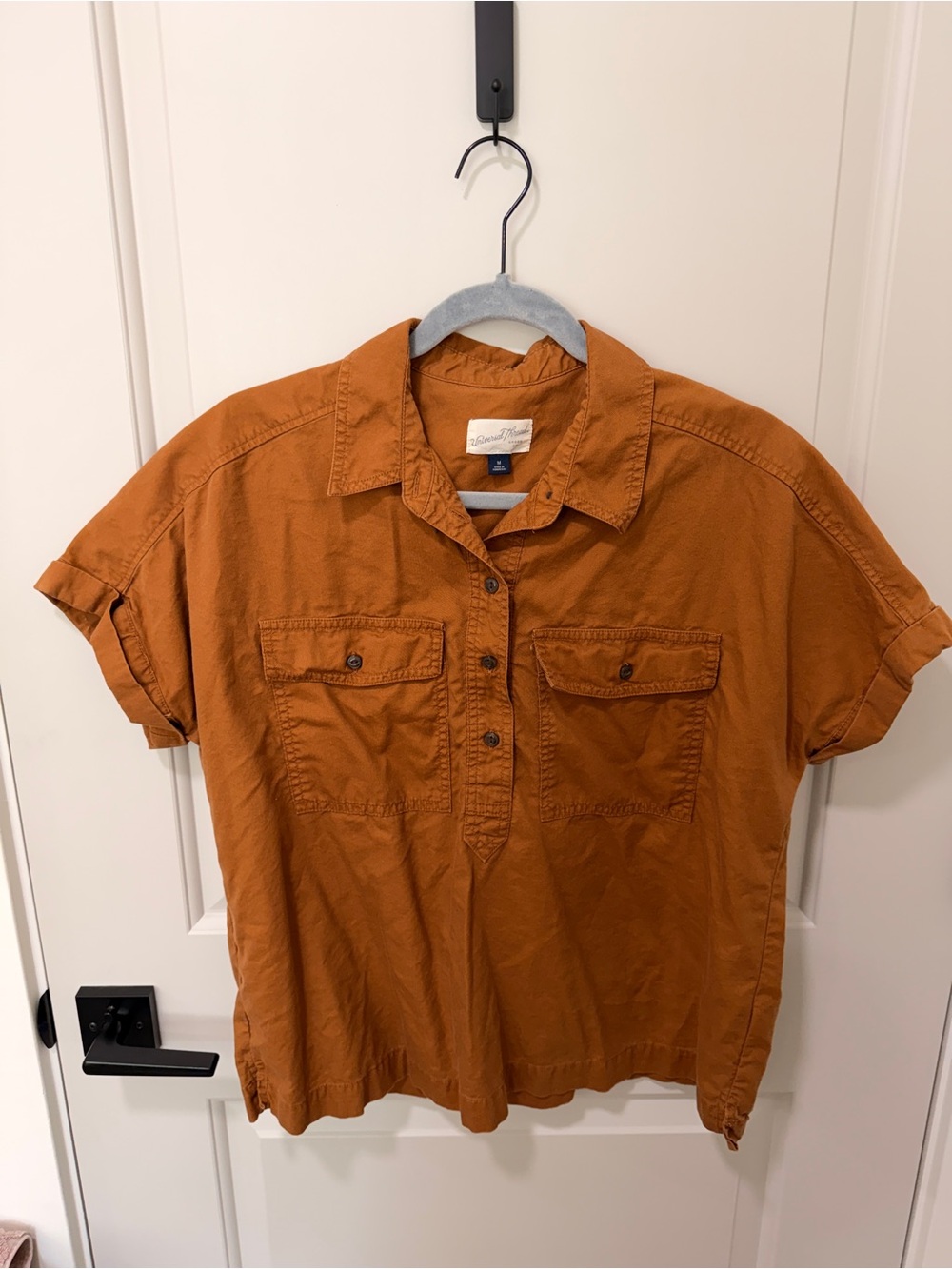 Universal Thread Short-Sleeve Shirt in Warm Rust